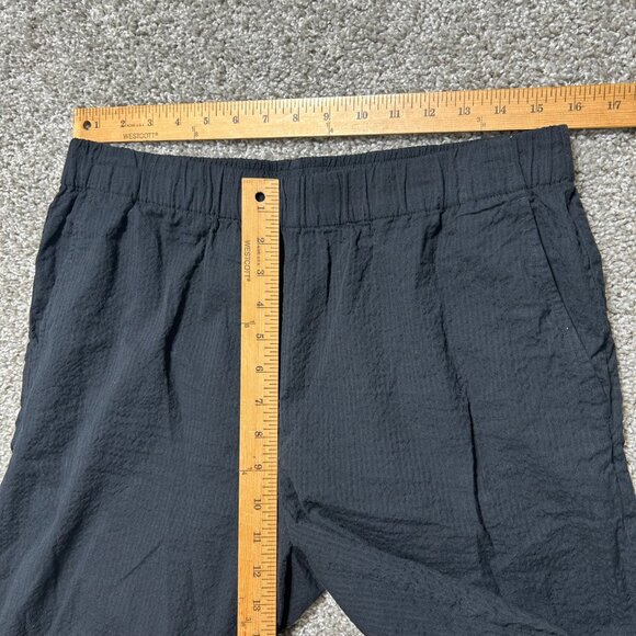 Eileen Fisher Womens M Black Organic Cotton Wide-Leg Pants A-Line Elastic Waist - Picture 7 of 9